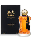 PARFUMS DE MARLY SAFANAD EDP 75 ML SAFANAD EDP 75 MLUna fragranza calda e vellutata. Questa eau de parfum nasce dalla luce del sole. Safanad si apre con essenza di arancia, pera e petitgrain e segue con un cuore di assoluto di gelsomino sambac, ylang-ylan
