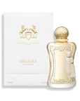 PARFUMS DE MARLY MELIORA EDP 75 ML MELIORA EDP 75 MLMeliora è un delicato cocktail di frutta e fiori che possiede un incantevole romanticismo. La rosa sognante, il tè al gelsomino e l'ylang-ylang sprigionano un floreale pulito che commuove e incanta la me
