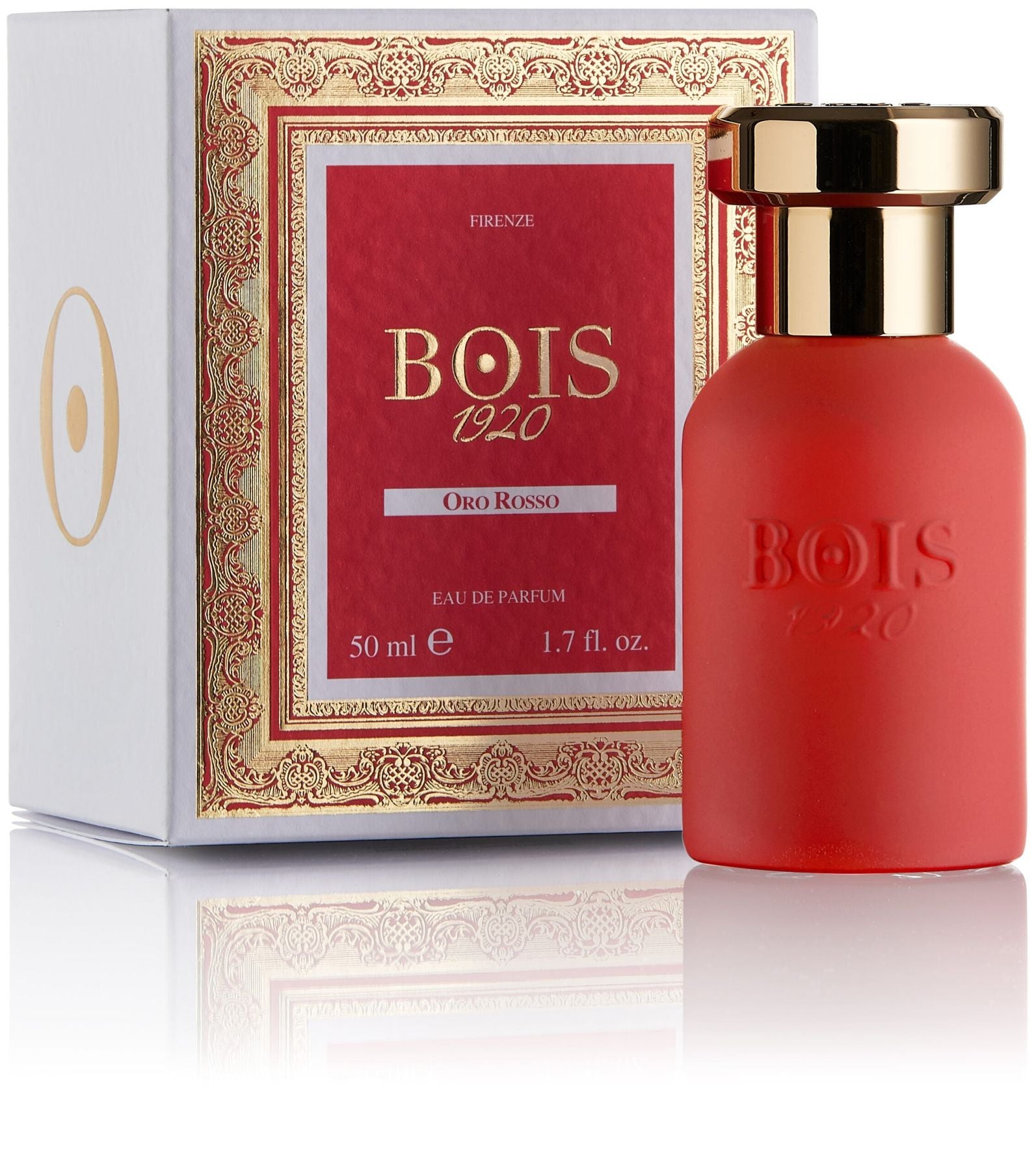 BOIS 1920 ORO ROSSO EDP 50 ML ORO ROSSO EDP 50 MLUn’alchimia poetica, sensuale, avvolgente… dove la morbidezza del Gelsomino incontra il calore speziato dello Zafferano e quindi esalta il lato afrodisiaco e appassionante della fragranza. Il fondo è solido